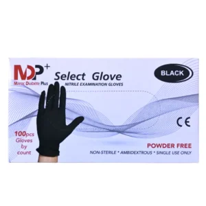 SELECT GLOVE Gants d'examen en nitrile Noir (100 pièces)
