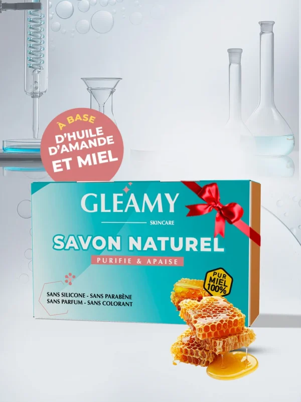 Gleamy Savon à base d’huile d’amande et Miel pur